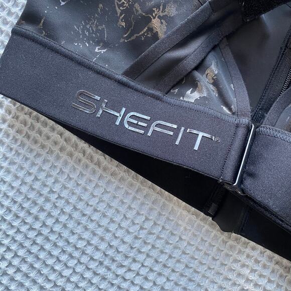 Shefit Flex Sports Bra Black and Silver Medium Impact Bra Size 3 Luxe - Picture 8 of 9